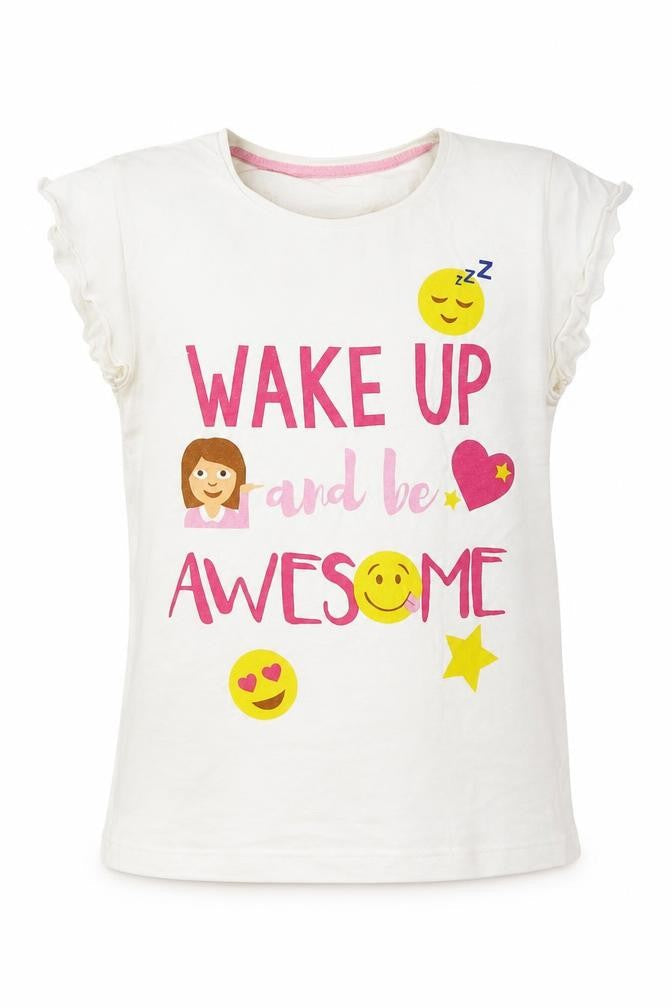 Lily & Dan Girls White   Basic T-Shirt Size 7-8 Years