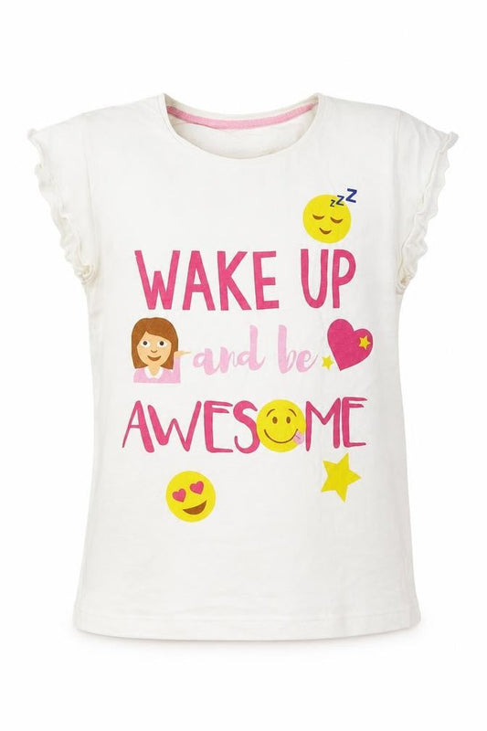 Lily & Dan Girls White   Basic T-Shirt Size 7-8 Years