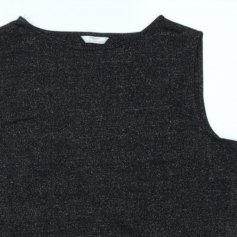St Michael Womens Black   Basic T-Shirt Size 16