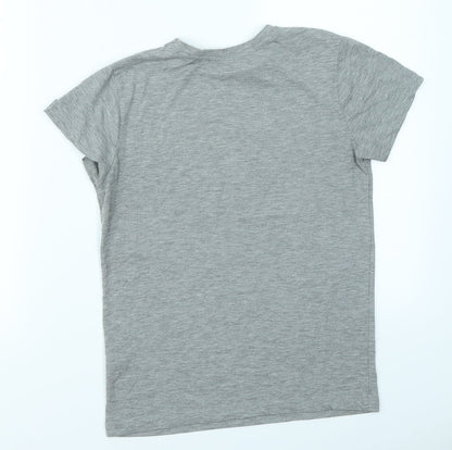 Rebel Boys Grey   Basic T-Shirt Size 9-10 Years  - Dinosaur