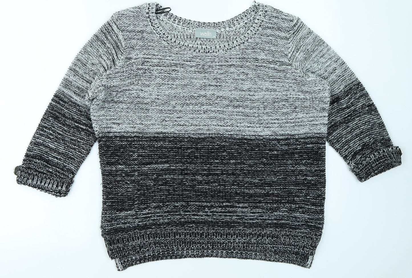 Wallis Womens Grey Striped  Pullover Jumper Size M
