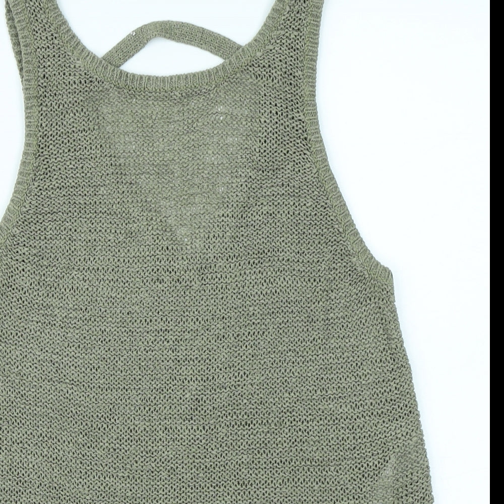 New Look Womens Green  Knit Basic Tank Size 8