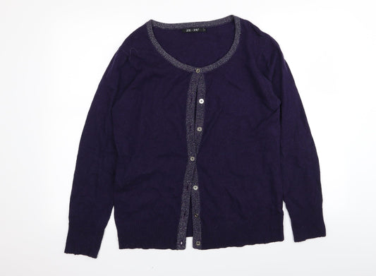 ze-ze Womens Purple   Cardigan Jumper Size L