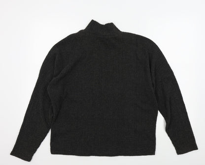 Pieces Womens Grey   Henley Jumper Size L