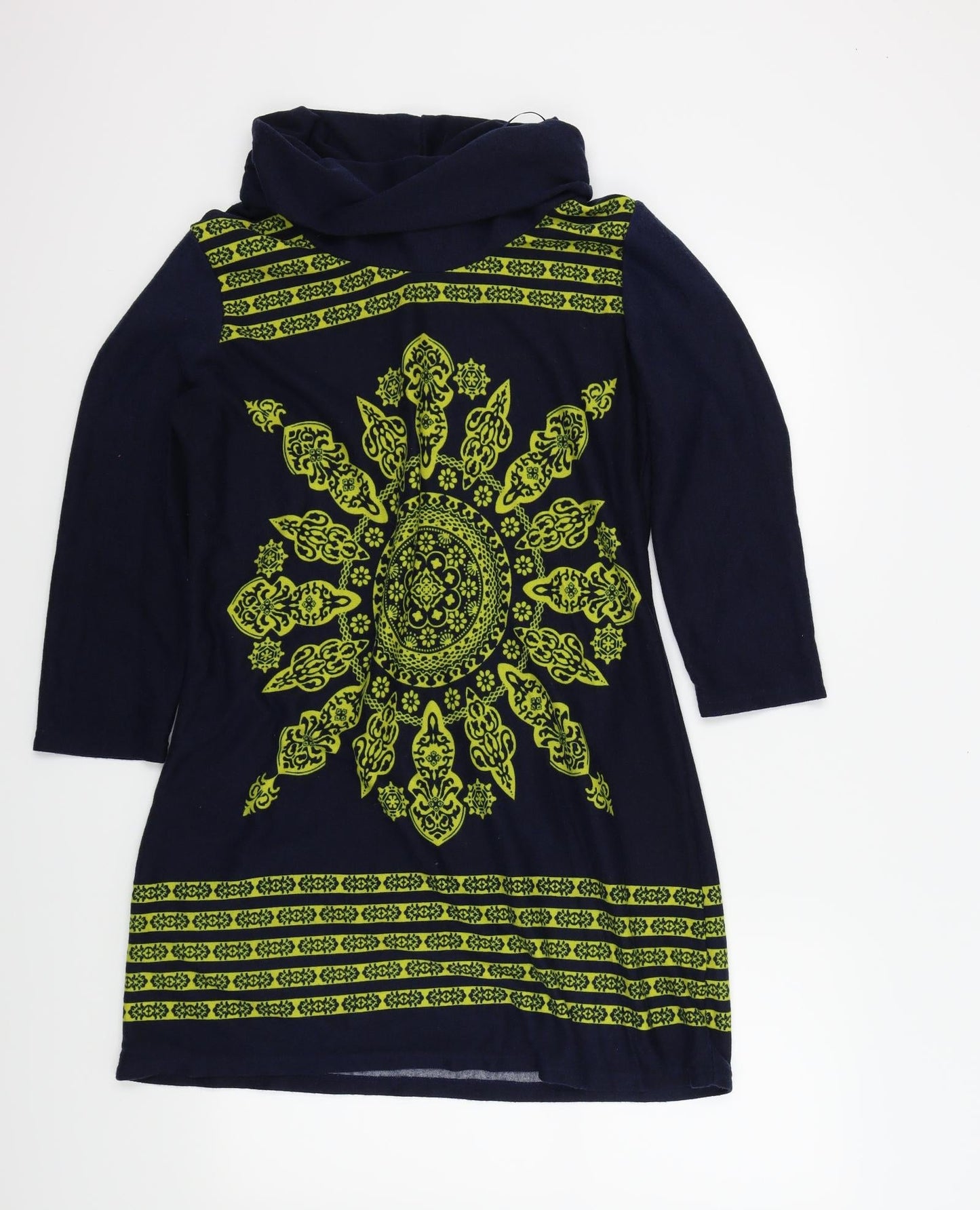 Epilogue Womens Blue Geometric  Pullover Jumper Size 16