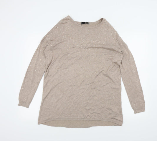 Primark Womens Brown   Pullover Jumper Size 10  - Sparkle