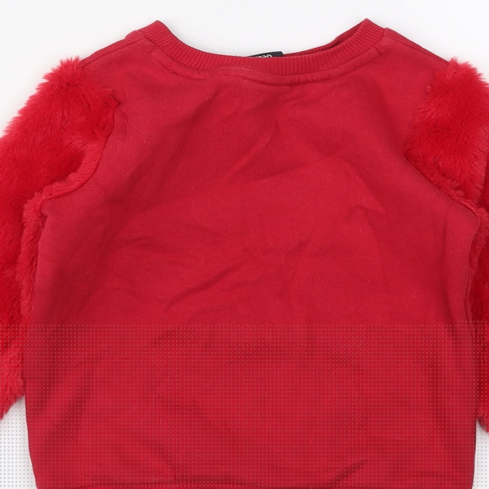 George Girls Red Animal Print  Pullover Hoodie Size 2 Years
