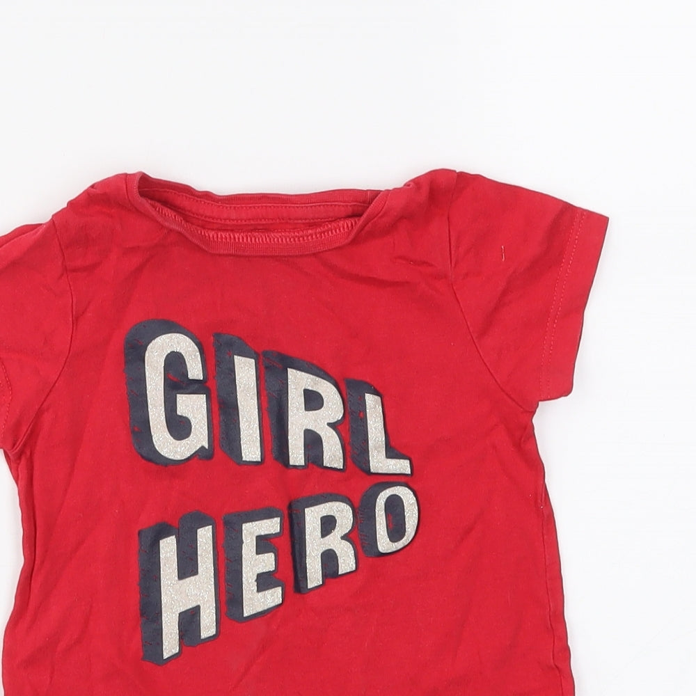 Nutmeg Girls Red   Basic T-Shirt Size 2-3 Years