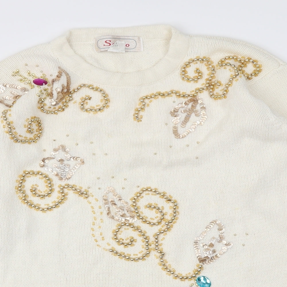 Sanco Womens Ivory   Pullover Jumper Size M