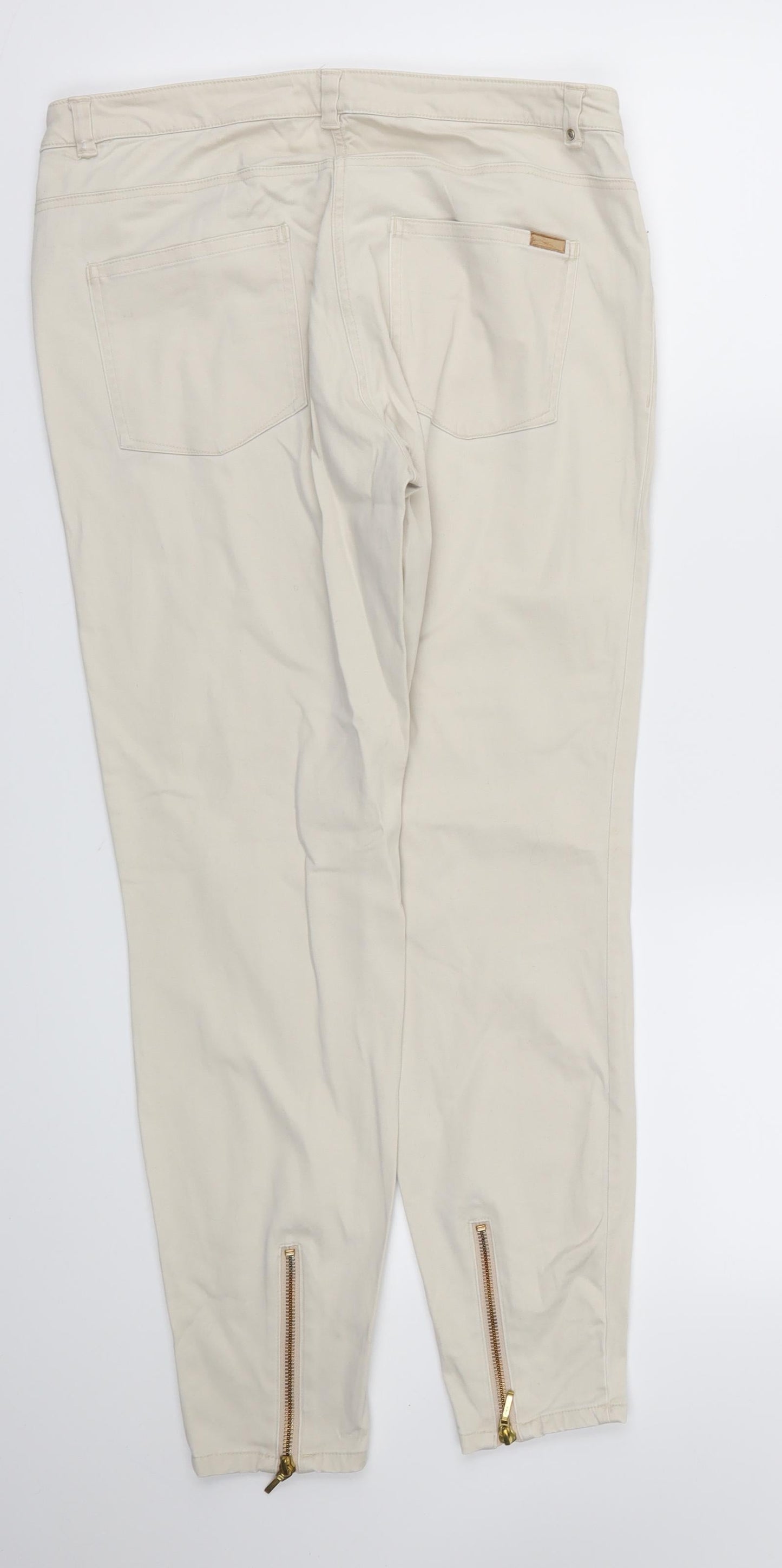 H&M Womens Ivory   Skinny Jeans Size 8 L27 in