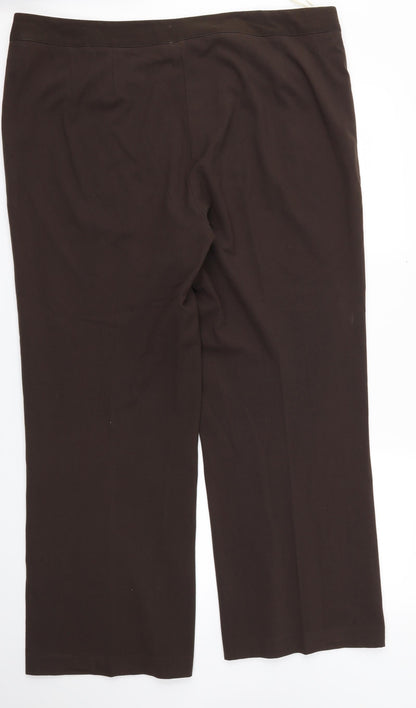 Mia Moda Womens Brown   Trousers  Size 20 L27 in