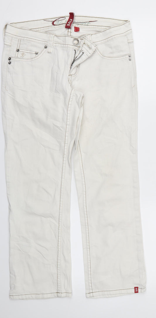 FIVE Womens Ivory   Skinny Jeans Size 10 L25 in