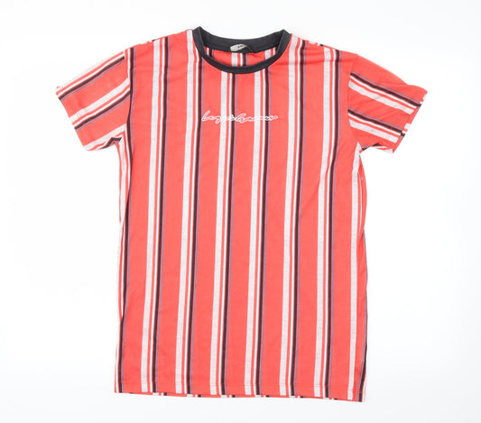George Boys Red Striped  Basic T-Shirt Size 13-14 Years