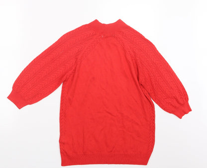 Preloved NEXT Womens Red  Knit Pullover Jumper Size 10 - Back