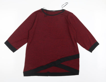 Quiz Womens Red  Knit Pullover Jumper Size 10