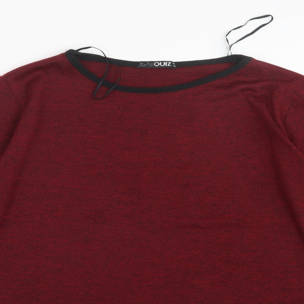 Quiz Womens Red  Knit Pullover Jumper Size 10