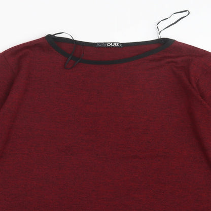 Quiz Womens Red  Knit Pullover Jumper Size 10