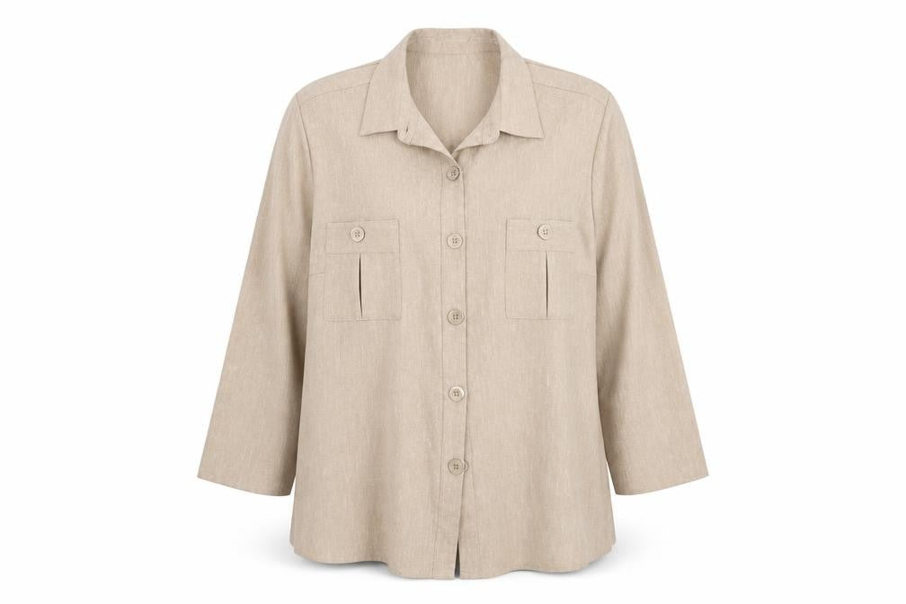 Daxon Womens Beige   Basic Button-Up Size 24