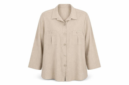 Daxon Womens Beige   Basic Button-Up Size 24