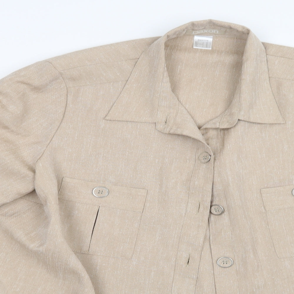 Daxon Womens Beige   Basic Button-Up Size 24