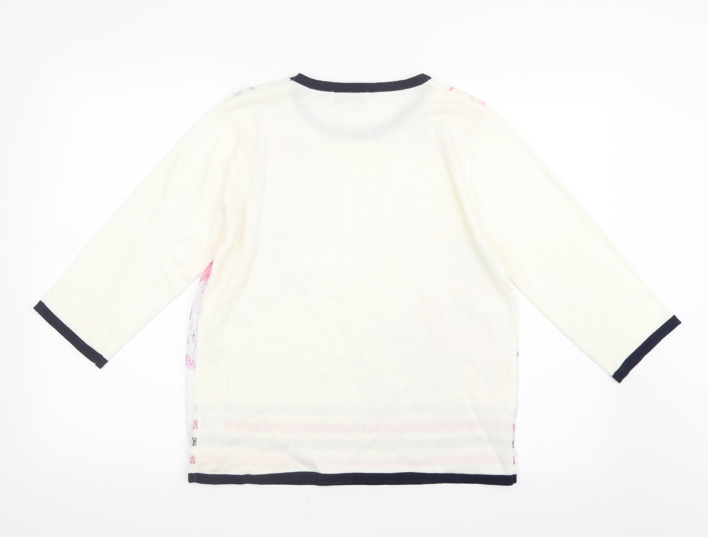 Mudflower Womens White  Knit Pullover Jumper Size S