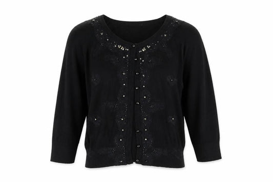 Matalan Womens Black  Knit Cardigan Jumper Size 8