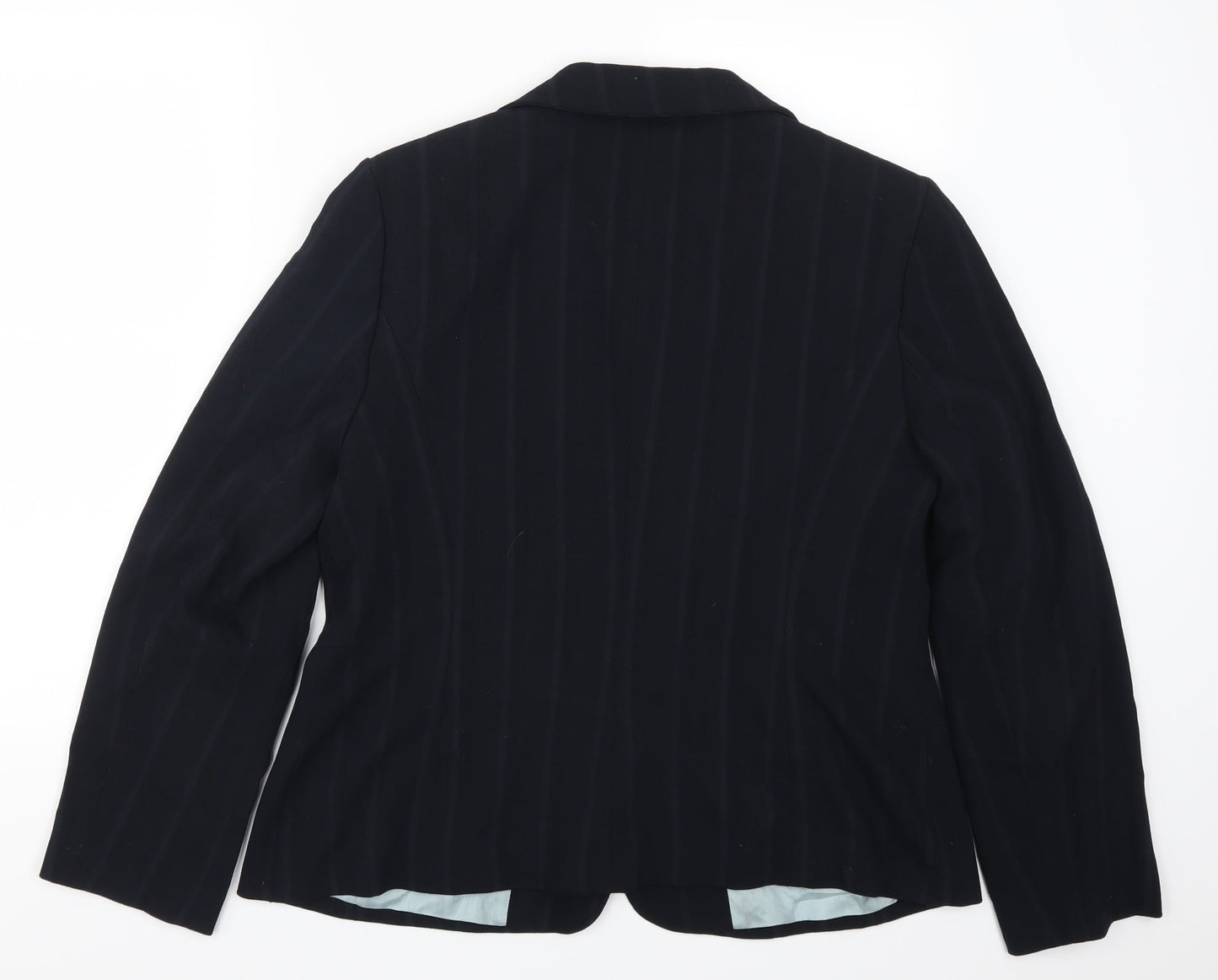 Lime Womens Blue Striped  Jacket Suit Jacket Size 18