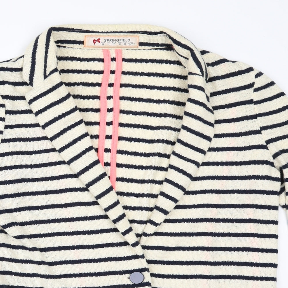 Springfield Womens Ivory Striped  Jacket  Size 10