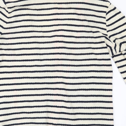 Preloved Springfield Womens Ivory Striped  Jacket  Size 10 - Label