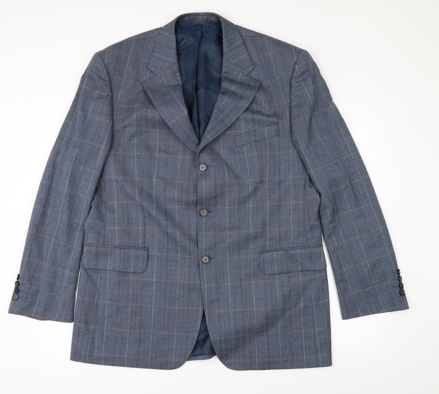 Atelier Torino Mens Black Check  Jacket Suit Jacket Size 44