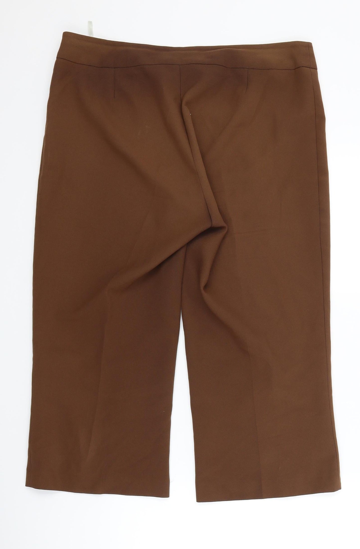 Evie Womens Brown   Cropped Trousers Size 14 L20 in