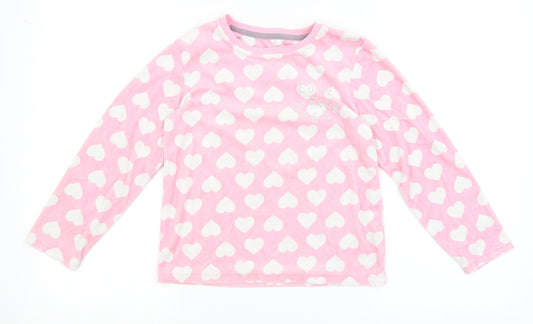 Primark Girls Pink Solid  Top Pyjama Top Size 7-8 Years  - hearts