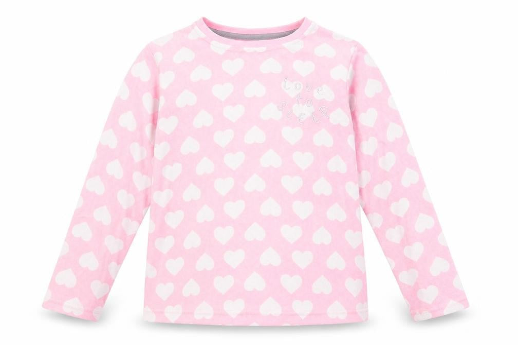 Primark Girls Pink Solid  Top Pyjama Top Size 7-8 Years  - hearts