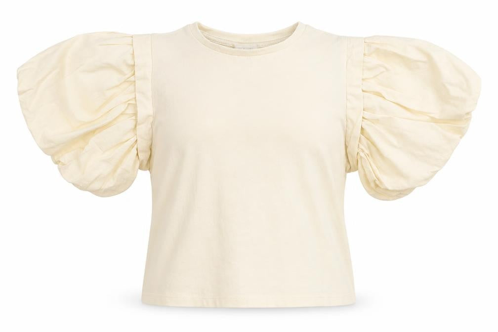 Zara Womens Ivory   Cropped T-Shirt Size 6