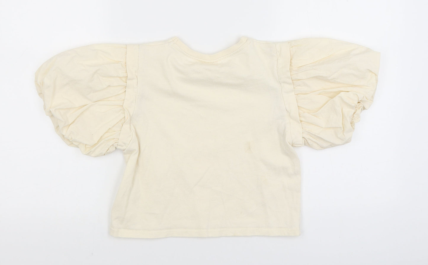 Zara Womens Ivory   Cropped T-Shirt Size 6