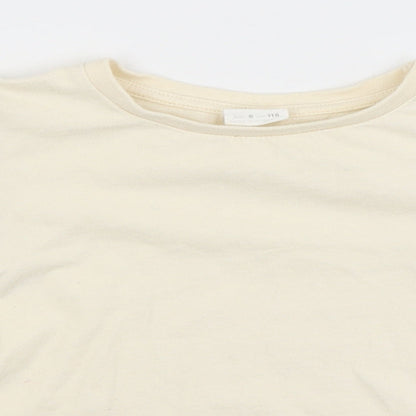 Zara Womens Ivory   Cropped T-Shirt Size 6