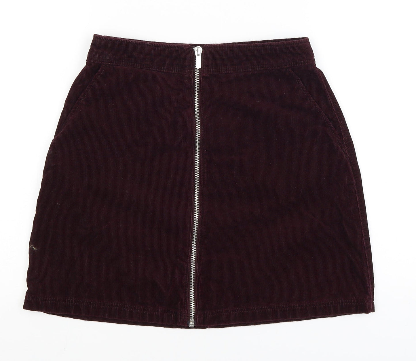 New Look Womens Red  Corduroy Mini Skirt Size 6