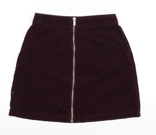 New Look Womens Red  Corduroy Mini Skirt Size 6