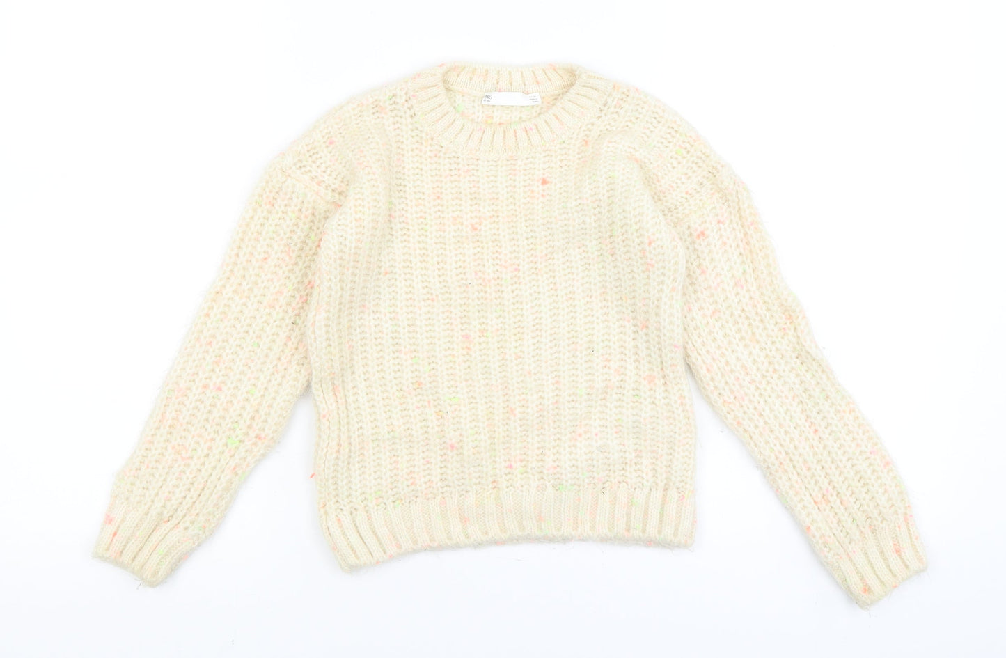 M&S Girls White   Pullover Jumper Size 6-7 Years