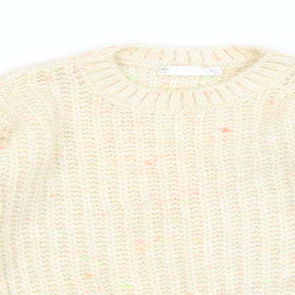 Preloved M&S Girls White   Pullover Jumper Size 6-7 Years - Detail