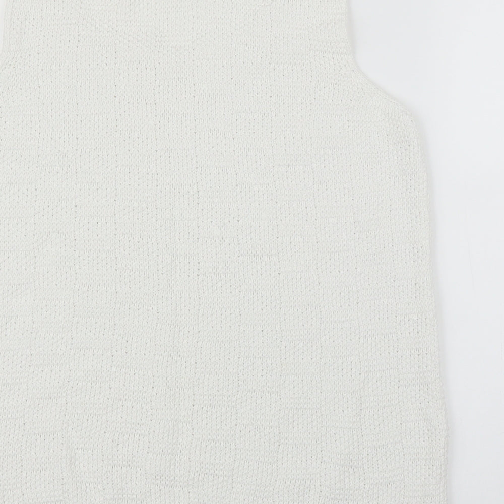 M&Co Womens White   Vest Jumper Size 14