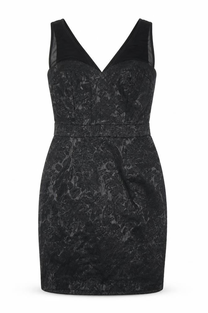 Preworn Womens Black Floral  Sheath  Size 10