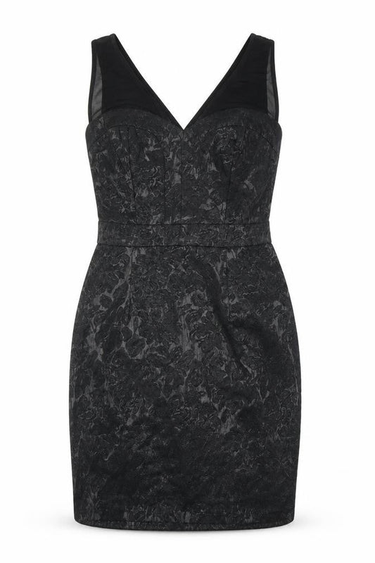 Womens Black Floral  Sheath  Size 10