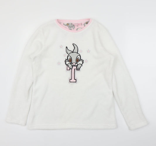 Young Dimension Girls White Solid  Top Pyjama Top Size 13 Years  - Bambi, Disney
