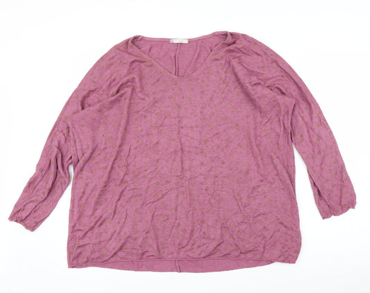 Preworn Womens Pink Animal Print  Basic Blouse Size L