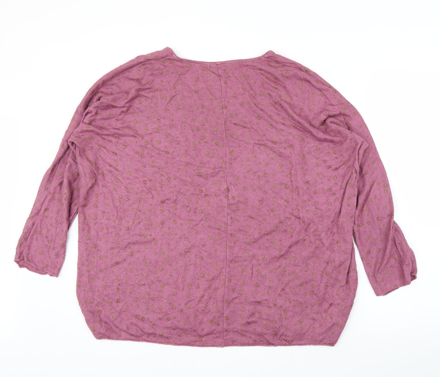 Preworn Womens Pink Animal Print  Basic Blouse Size L