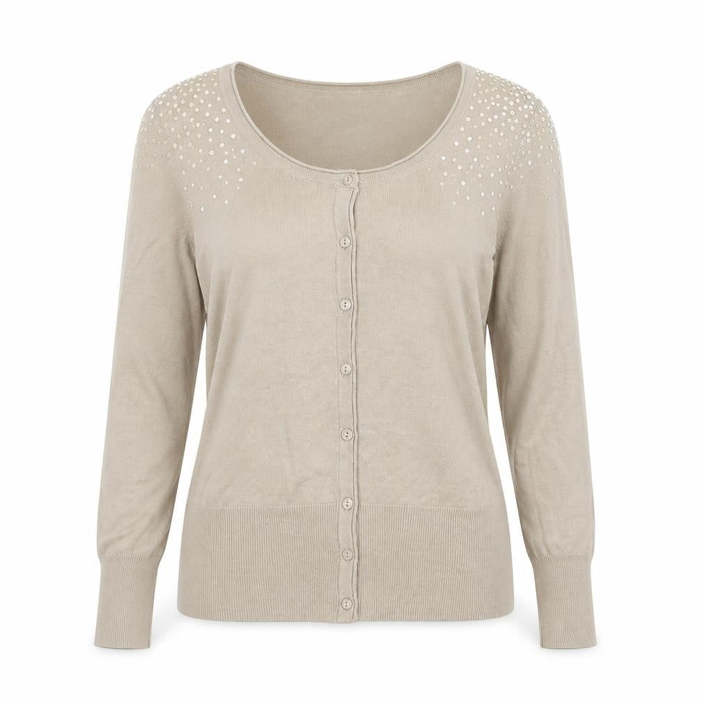Yessica Womens Beige   Cardigan Jumper Size M