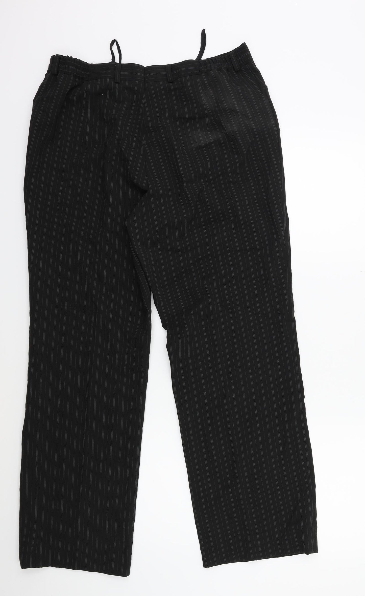Preworn Womens Black Striped  Trousers  Size 32 in L29 in
