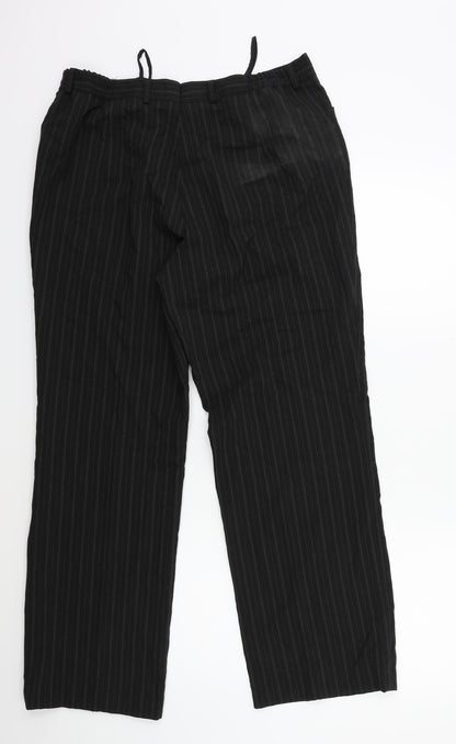 Preworn Womens Black Striped  Trousers  Size 32 in L29 in