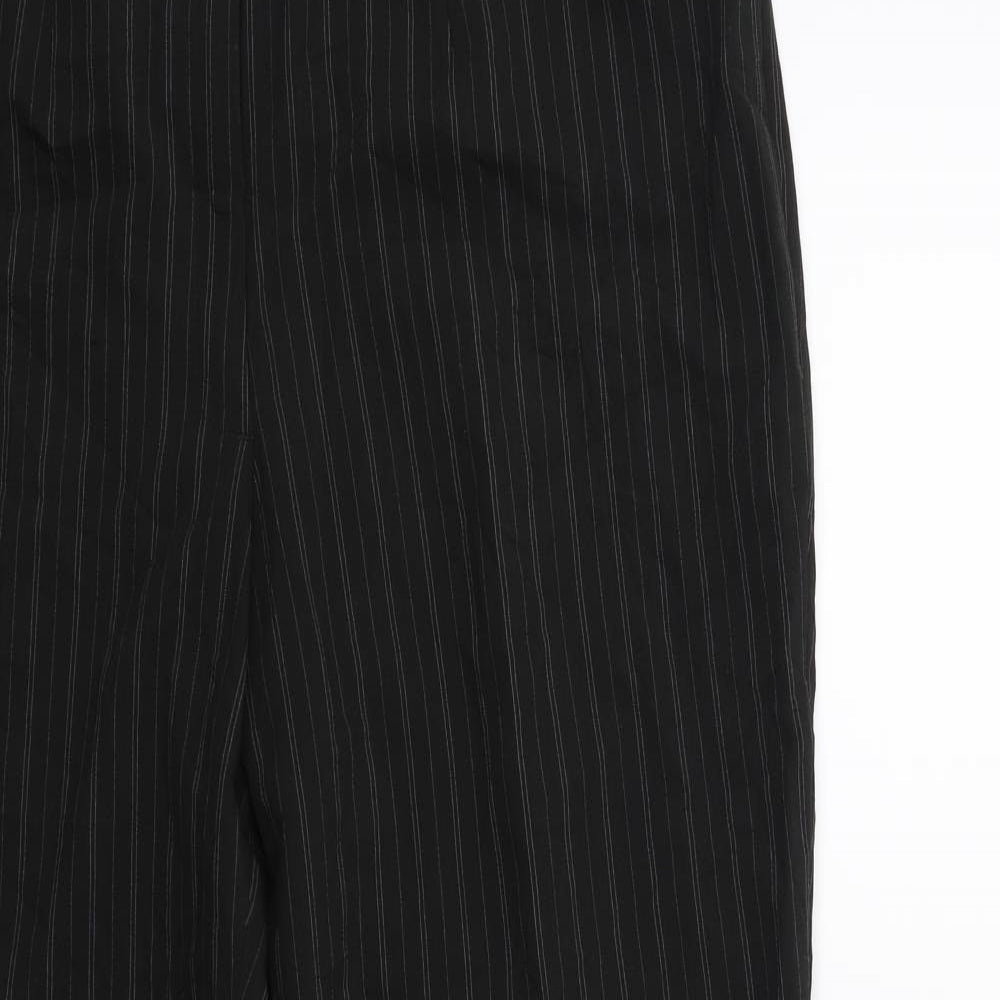 Preworn Womens Black Striped  Trousers  Size 32 in L29 in